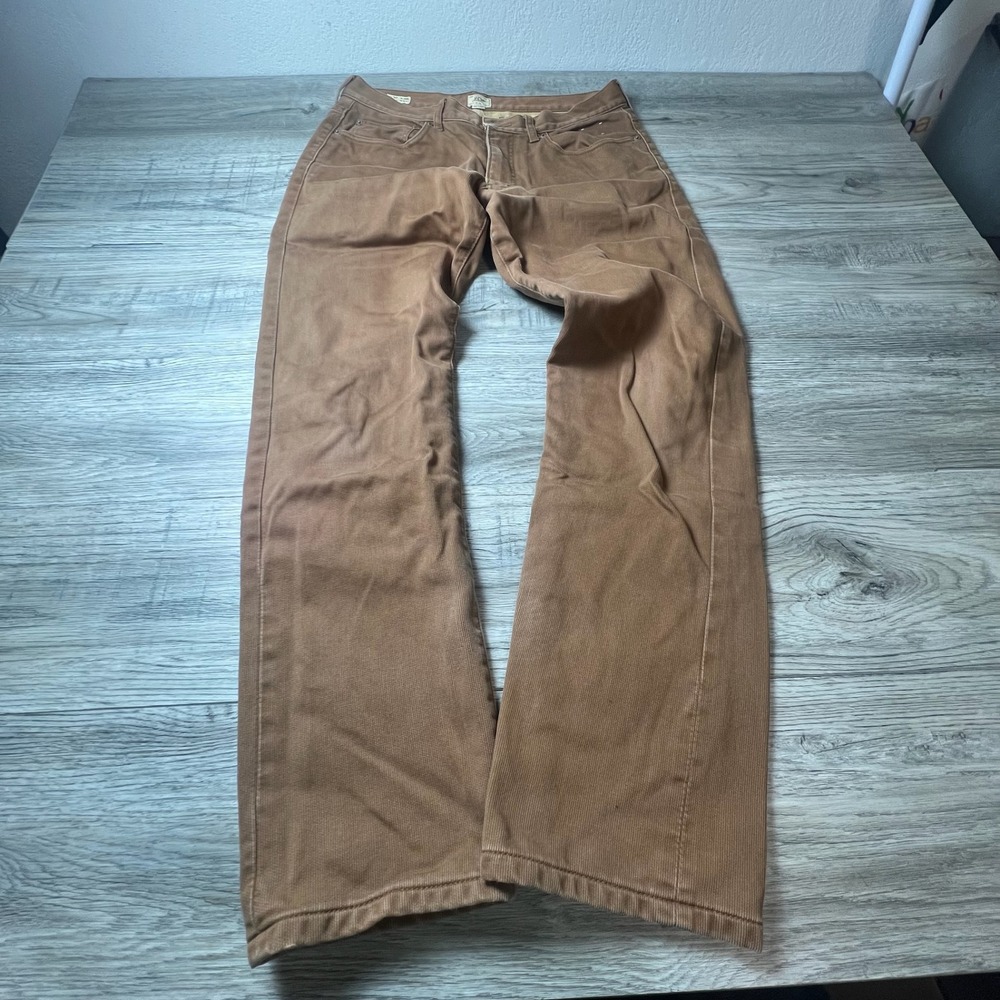 J. Crew 770 RARE Duck Print Lining Corduroy Pants Mens 32x32 Brown Straight Fit